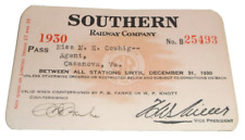 1930  SOUTHERN RAILWAY COMPANY EMPLOYEE PASS  #25493 picture