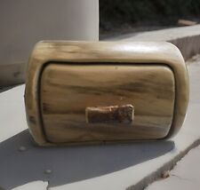 Vintage Hand Carved Wood Trinket Jewelry Storage Box With Drawer Aspen Wood 80’s picture