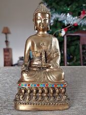 药师佛铜佛像内藏佛经 Vintage Tibetan Brass Buddha Figurine Statue Buddhism Art Handicrafts picture