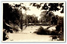 c1940's University Oklahoma Building Sunken Garden RPPC Photo Vintage Postcard picture