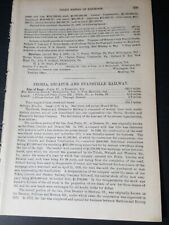 1886 original railroad report PEORIA DECATUR & EVANSVILLE RAILWAY Pekin Illinois picture