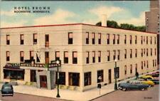 Rochester, MN Minnesota  HOTEL BROWN~Keuger's Cafe  ROADSIDE  Linen Postcard picture