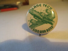  WWII $100 WAR BOND PINBACK W/ B29 SUPER FORTRESS BOMBER FROM LANE TECH CHICAGO picture