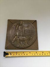 Pre-Loved WW1 Death Penny Plaque to Sidney Cook in Cardboard Case picture