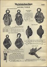 1922 PAPER AD 7PG Haying Tools Pulley Sling Iron Sheave Repair Parts Hay Carrier picture