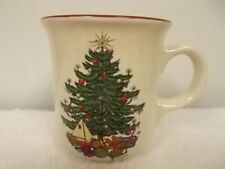 Vtg Cuthbertson American Christmas Tree Red Rim Coffee Tea Cup Mug England Made picture