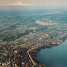 Postcard WA Seattle Elliott Bay and Mount Ranier Aerial View Colourpicture 1950s picture