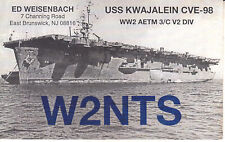 W2NTS QSL Card--East Brunswick NJ USS Kwajalein CvE-98 2002 picture
