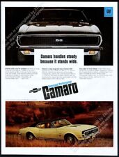 1967 Camaro SS RS black & yellow car photo Chevrolet vintage print ad picture