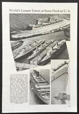 World’s Largest Liners 1940 pictorial Queen Elizabeth - Queen Mary - Normandie picture