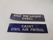 MILITARY PATCH CADET CIVIL AIR PATROL WHITE ON BLUE BACKING 4 1/2 INCH BY 1 INCH picture