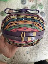 Vintage Colored Straw Woven Easter Egg picture