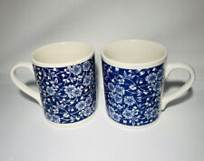 (2) VINTAGE CALICO BLUE MUGS MADE IN ENGLAND picture