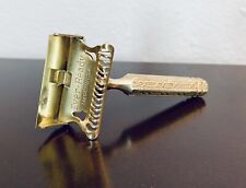 VINTAGE  1912 Ever Ready Brass Single Edge Razor with Art Deco Handle picture