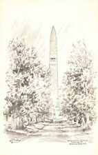 Vintage Postcard Bennington Battle Monument Pathway Artwork Painting Vermont VT picture