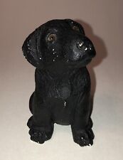 Bandanna Sculpture ADORABLE Vintage Black Lab Labrador Dog Figurine 1984 Signed picture