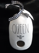 Rae Dunn Queen Bee White Bee Hive Shaped Bird House Artisan Collection Magenta picture