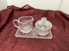 Princess House Royal Highlights 24% Lead Crystal Sugar And Creamer/Tray Set Home picture
