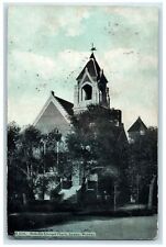 1908 Methodist Episcopal Church Exterior Laramie Wyoming WY Posted Tree Postcard picture