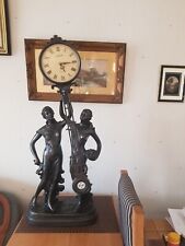 Juliana Mystery Clock, Resin Bronze 2 Classic Greek Maidens. VGC. Delivery Poss picture