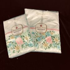 NOS Springmaid Morning Garden Twin Flat Sheet 2 Pillowcases Floral Sm Flaw picture
