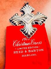 Signed sterling Reed & Barton 1973 Christmas Cross tree ornament & bag picture