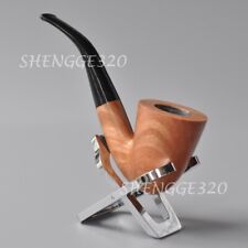 Rosewood Wooden Tobacco Pipe Dublin Smooth With Bent Bent Stem Big Bowl picture