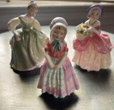 Lot 3 Vintage ROYAL DOULTON Porcelain Lady Figurine CISSIE Fair Maiden TOOTLES picture