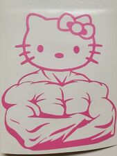 Strong Buff Pink Hello Kitty Sticker Vinyl Decal For Gym Girls Paste Anywhere picture