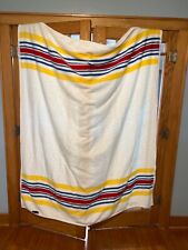 Vintage Biederlack White Striped Blanket, Made In USA 60” X 72” picture