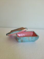 Vintage 10/54 Pottery Trinket Box with Hand Painted/signed picture