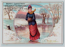 Merry Christmas Jones, Morgan & Co. Clothiers Waterbury CT Skating Winter Large picture