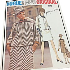 Jacques Heim Vogue Paris Original Pattern #1919 Mod Dress & Jacket Sz 8 UNCUT  picture