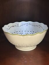 LENOX Susan Branch A Proper Tea Berry Bowl 9”Rare New with tags Pierced Flowers picture