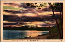 Greetings from Brockton MA Vintage Postcard H48 picture