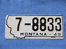1949 Montana (PRISON MADE) Passenger License Plate #7-8833 (Flathead County) picture