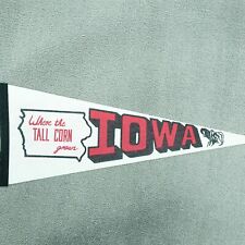 Vintage Souvenir Pennant Iowa Where The Tall Corn Grows Red White picture