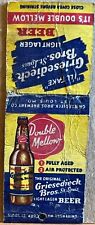 Griesedieck Bros Double Mellow Beer St Louis MO Vintage Bobtail Matchbook Cover picture