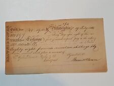 1844 antique PHILADELPHIA BANK EXCHANGE BANKNOTE check BROWNS & BOWEN liverpool picture