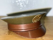 1940s HENRIETTE: FIGURAL MILITARY HAT Powder Compact- Brown  Green Rare HTF WWII picture