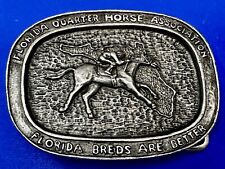 Florida Horse Breeds Are Better Riding Race Vintage Metzke 1981 Belt Buckle picture