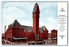 Chicago Illinois IL Postcard Dearborn Station Exterior Building c1910's Vintage picture