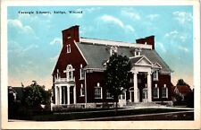 Postcard Wisconsin 1928 Antigo Carnegie Library Building Exterior B15 picture