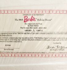 Barbie 1965 Holiday Dance SEALED 23k Gold Collector Porcelain Plate COA E12 picture