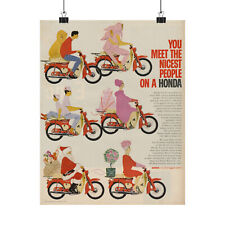 Honda Motorcycle Poster - Vintage Advertising Ad Print Mid Century Wall Art picture