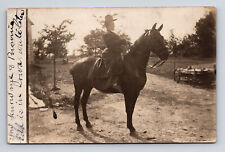 RPPC Woman Riding Horse Posted From Rochelle Illinois IL Postcard picture