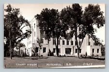 RPPC Mitchell SD, Courthouse Real Photo South Dakota Vintage Postcard picture