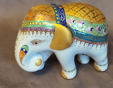 Vintage Benjarong Porcelain Elephant. Handmade Thai Art Figurine Benjarong Paint picture