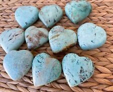 1X Turquoise Carved Heart 2-2.5” Peru Healing Crystal Selected From Lot Shown picture