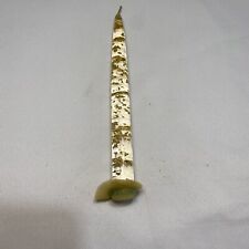 Lucite Candlestick Clear Gregorian Gold Flecks 8” -  MCM Vintage picture